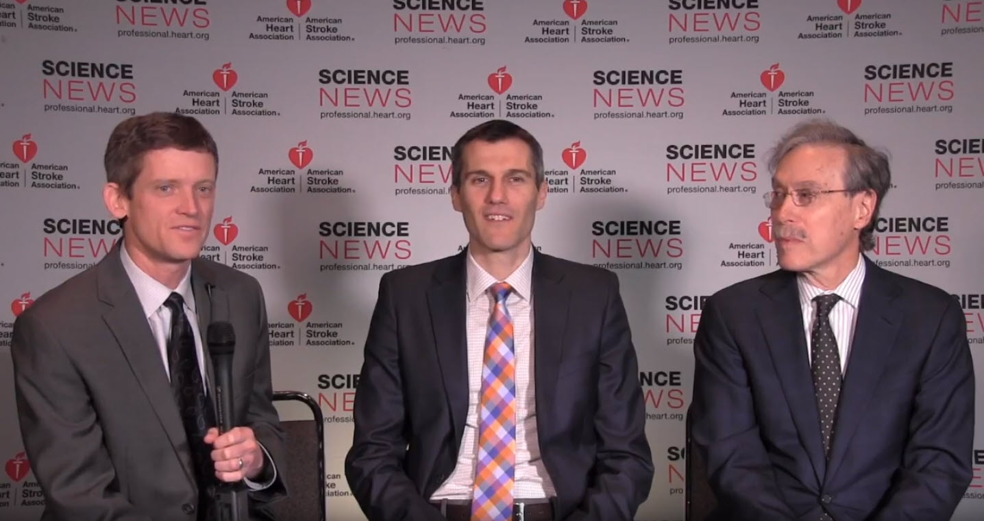 Screen capture from AHA Scientific Statement: Evaluation and Management of Right sided Heart Failure video. Larry Allen interviews Marvin Konstam and Michael Kiernan about this new AHA Scientific Statement.