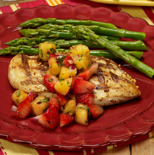 Grilled Chicken with Strawberry and Pineapple Salsa Professional