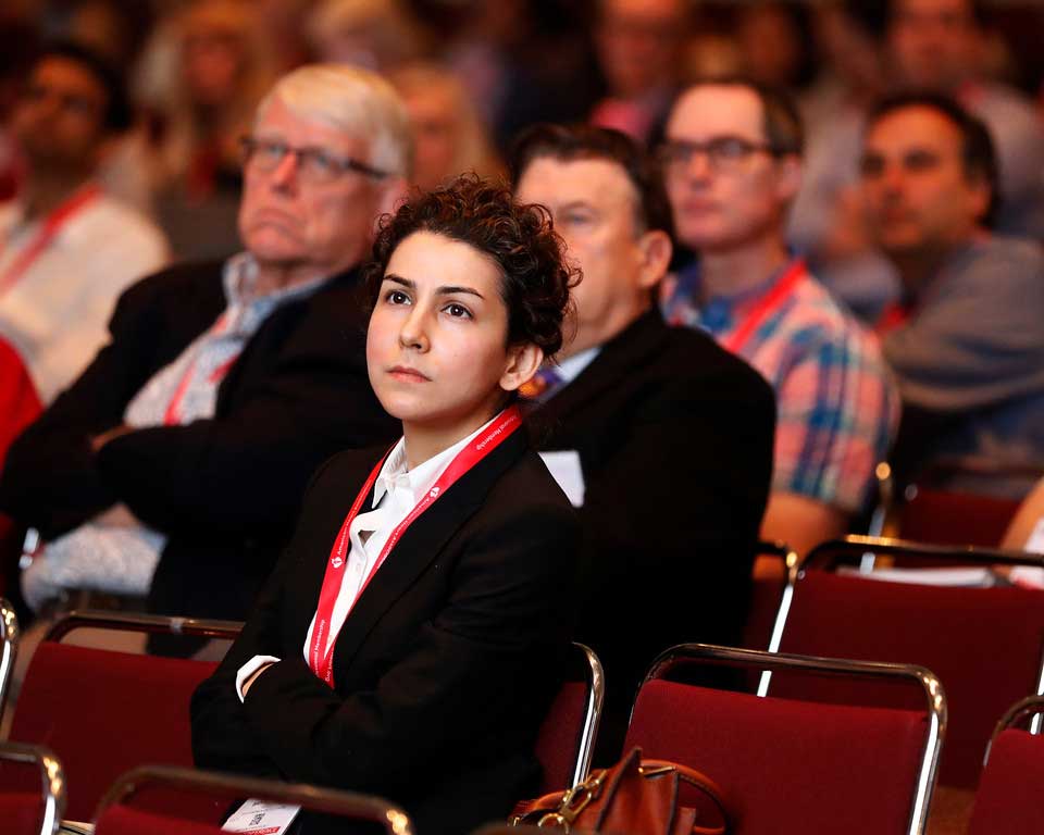 Audience members at ISC19