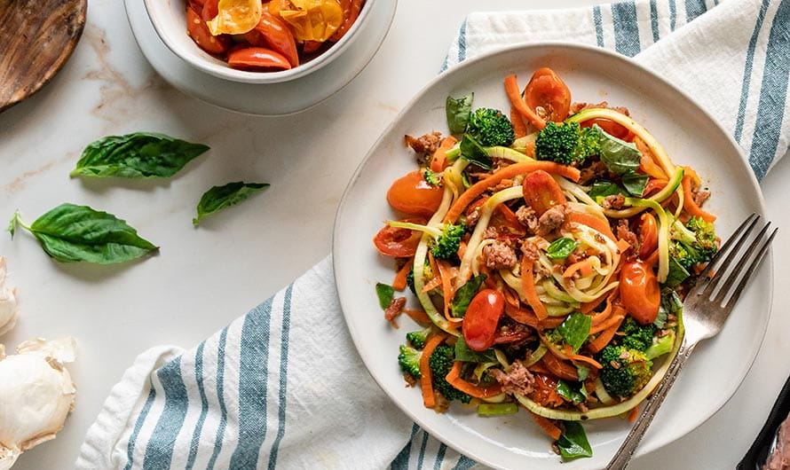 Plant-based Beef Italian Zoodles - Professional Heart Daily 