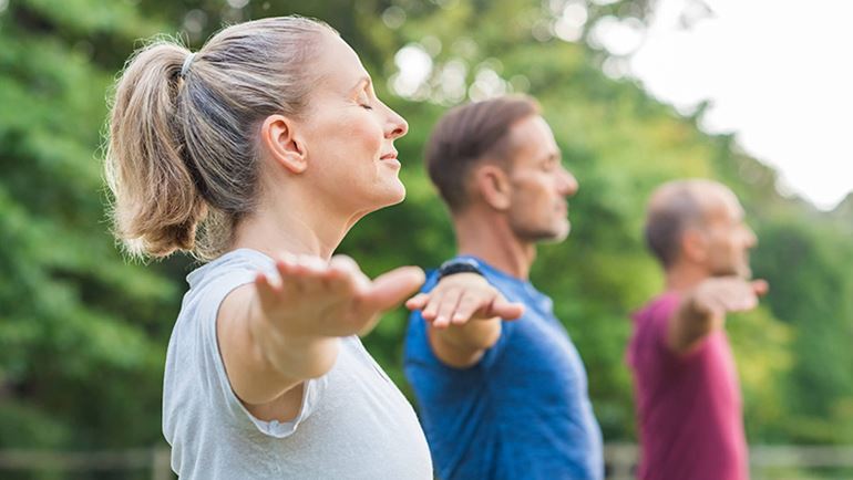 people doing yoga