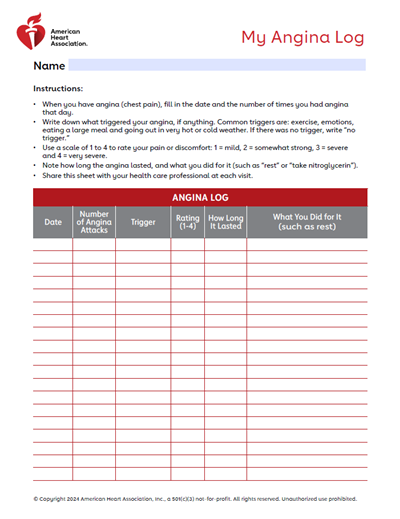 Angina Log PDF Image