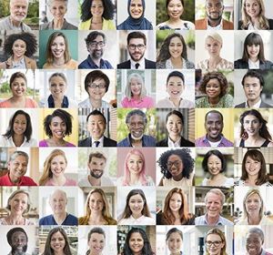 This is a composite image of several different adults from various backgrounds and ages. 