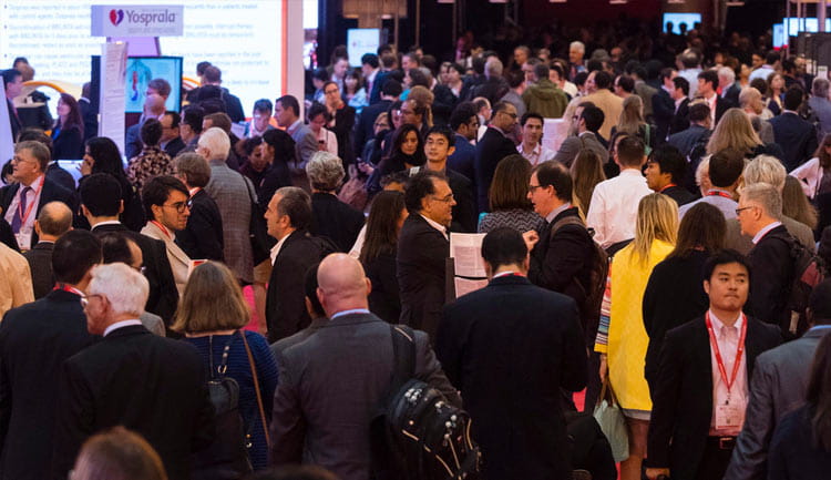 Hundreds of International Stroke Conference attendees visit the Science and Technology Hall.