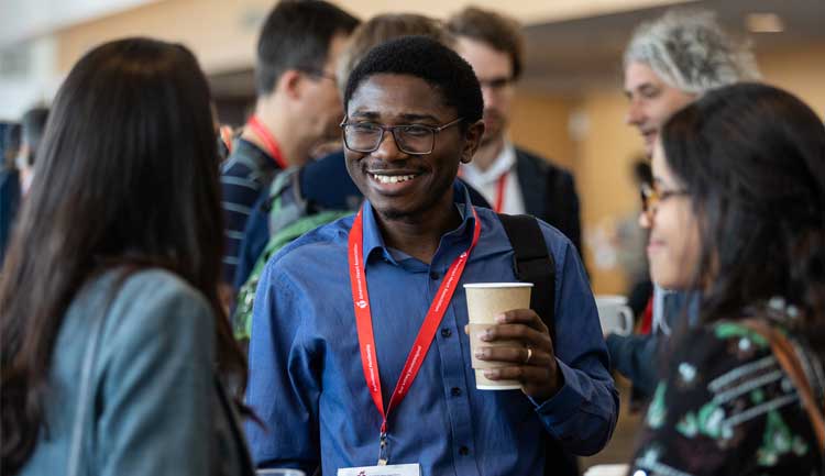 Attendees introduce themselves during a coffee break at Hypertension 2022.