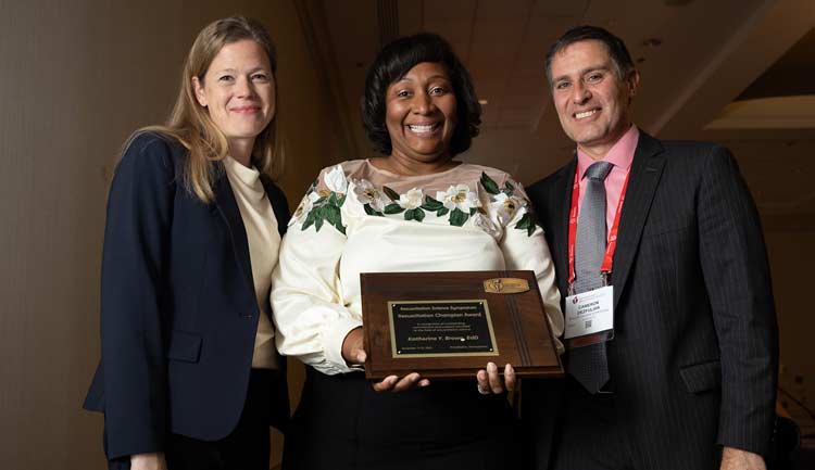 Katherine Brown, center, was awarded the Resuscitation Award in 2023.