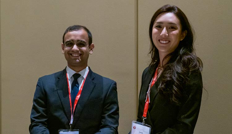 Two attendees pose for a photo during the GPM Council Reception at AHA22 in Chicago.