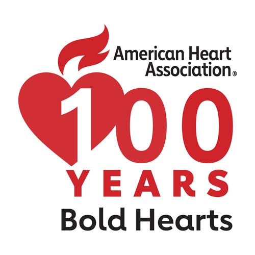 American Heart Association: 100 Years Bold Hearts logo