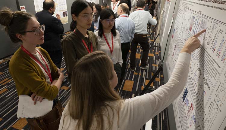 Attendees absorb the science from Poster Session 1, at Vascular Discovery 2023 in Boston, Mass. 