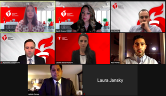 Screenshot of video conference for American Heart Association’s virtual Cardiovascular Fellows Society of Greater NY Career Night 