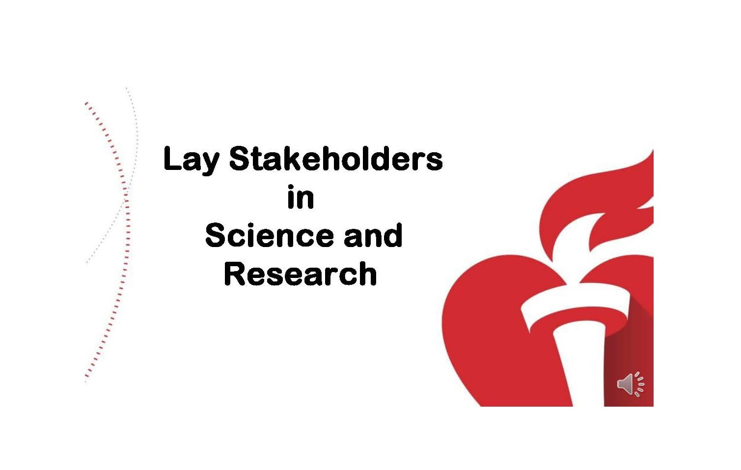 AHA logo and the words AHA lay stakeholders in science and medicine