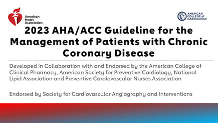 Slide from the 2023 AHA/ACC Guideline for the Management of Patients with Chronic Coronary Disease Slide Set