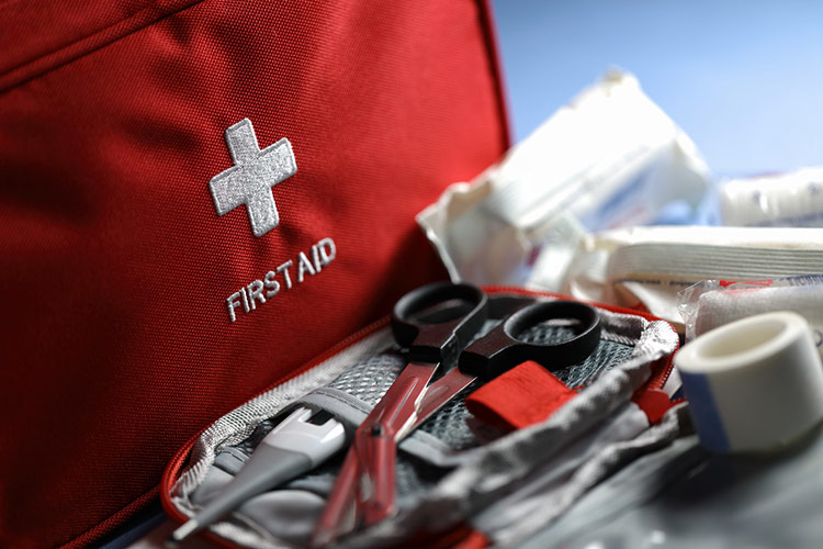 First aid bad and supplies