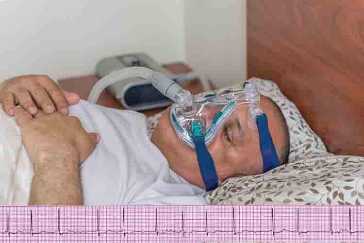 Man suffering from sleep apnea