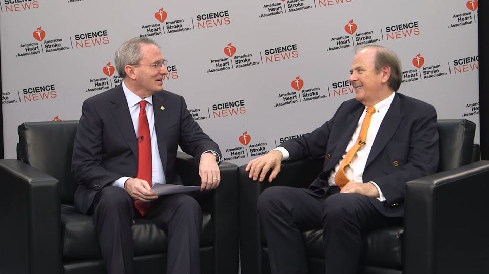 Video screen capture featuring John Warner, MD and Paul Whelton, MD discussing the 2017 Hypertension Clinical Guidelines
