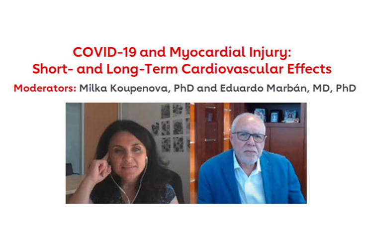 Moderators Milka Koupenova, PhD and Eduardo Marbán, MD, PhD discuss the science presented in the Concurrent Session "COVID-19 and Myocardial InjuryCOVID-19 and Myocardial Injury: Short- and Long-Term Cardiovascular Effects.”