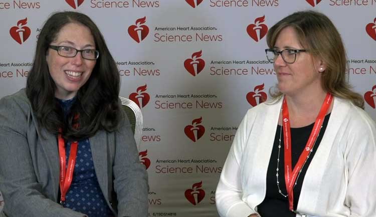 A still frame from a video interview about emerging technology in blood pressure monitoring. Jorden Cohen, MD interviews Tammy Brady, MD, PhD.