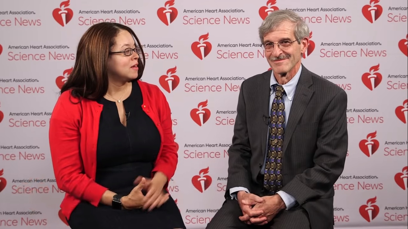 Screen capture from the Physical Activity Guidelines for Americans, Second Edition video featuring Tiffany Powell-Wiley, MD, MPH interviewing William E. Kraus, MD about the new Physical Activity Guidelines.