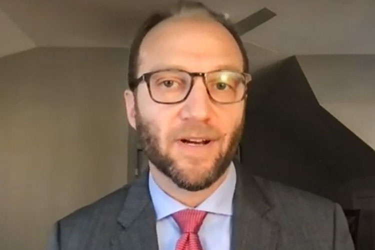 A video still from of Steven A Lubitz, MD, of  Massachusetts General Hospital, as he discusses the Fitbit Heart study.