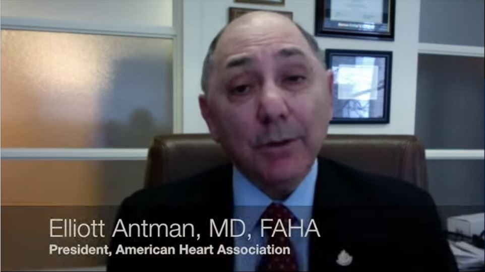 Screen capture of the Treatment of Hypertension in Patients with Coronary Artery Disease featuring Elliott Antman, MD, FAHA.