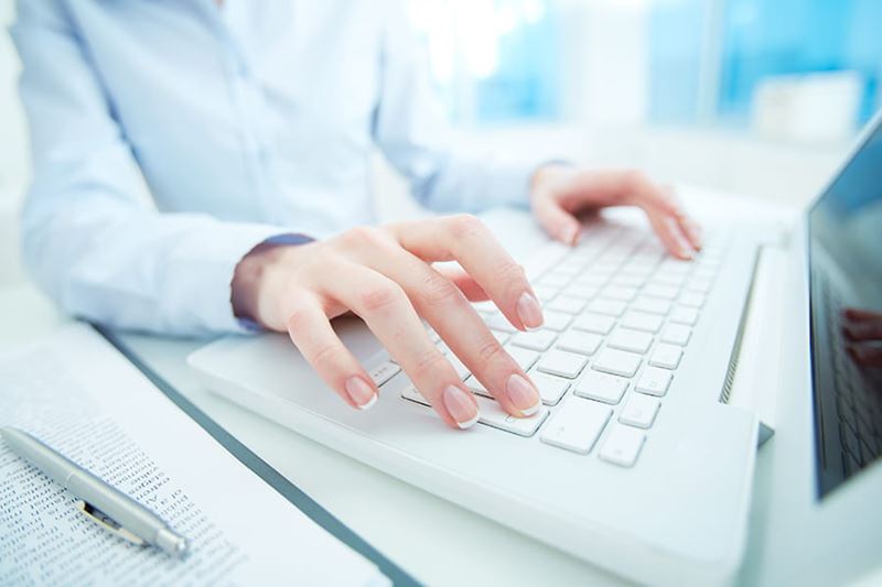 using laptop