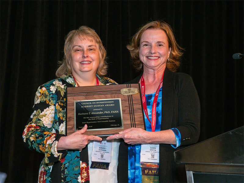 Harriet Dustan Award Winner Barbara T. Alexander, PhD, FAHA | The University of Mississippi Medical Center, Jackson, Mississippi and Karen Griffin, MD
