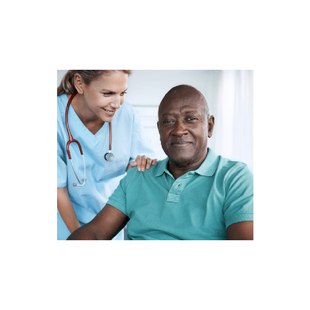 male patient with medical worker