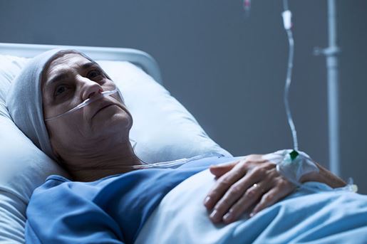 sick senior woman with cancer