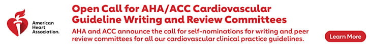 AHA and ACC announce the call for self-nominations for writing and peer review committees for all our cardiovascular clinical practice guidelines.