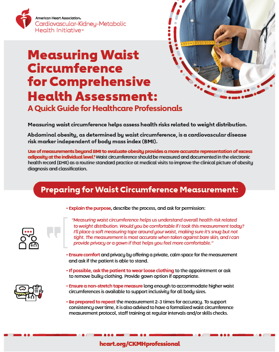 Measuring waist circumference for comprehensive health assessment