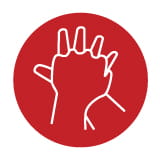 Icon of proper hand position for CPR