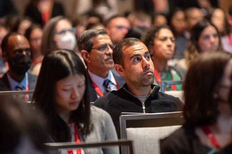 Attendees listen intently to the opening session on Wednesday, March 1, 2023 of EPI|Lifestyle 2023 at the Omni Boston Seaport in Boston, MA.
