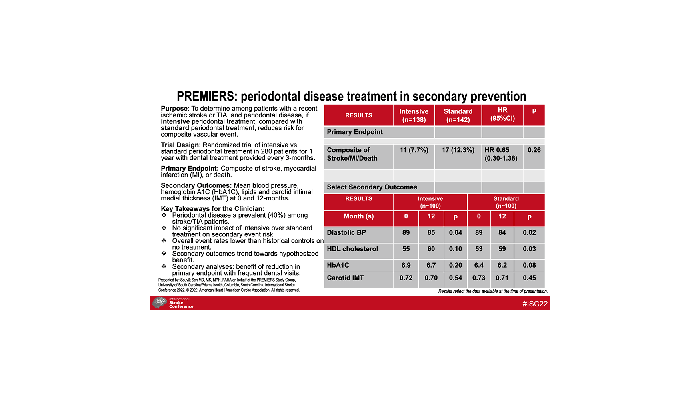 PREMIERS: periodontal disease treatment in secondary prevention
