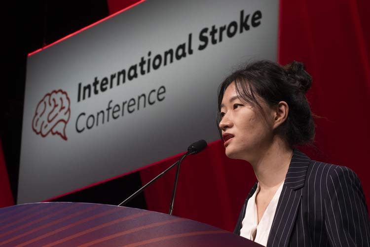 Dr. Xuening Zhang presemted "Intensive Blood Pressure Lowering After Thrombectomy in Ischemic Stroke Patients-A Randomized Clinical Trial" during the International Stroke Conference at the Los Angeles Convention Center on Thursday February 6, 2025.