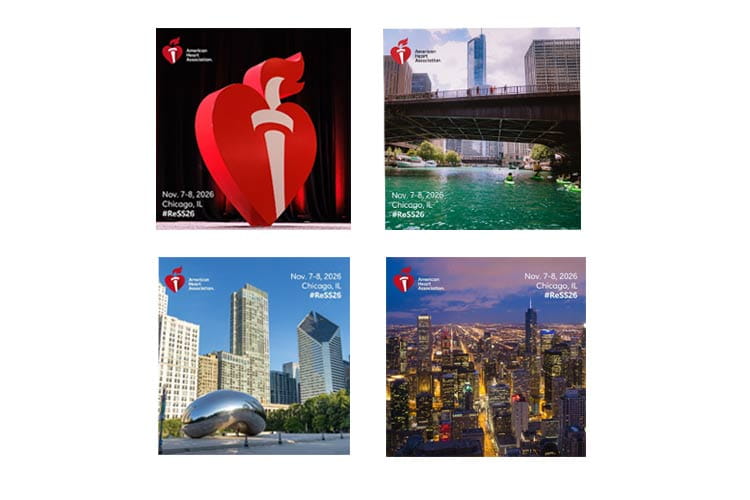 A thumbnail image of the four downloadable social media graphics to promote your upcoming attendance at #ReSS26.