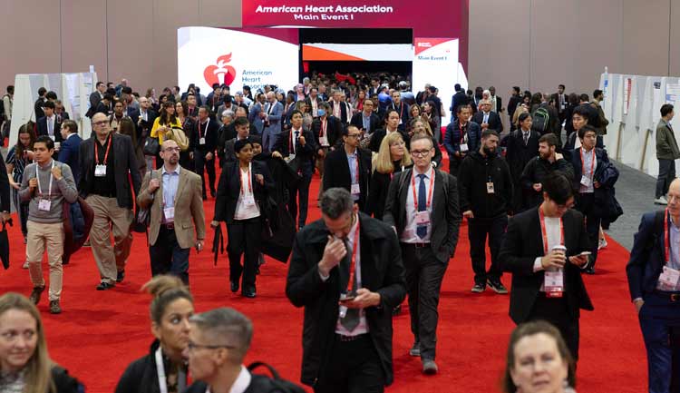 Attendees leave the Main Event hall during #AHA23 in Philadelphia