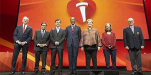 AHA24's Distinguished Scientists pose for a photo with AHA President Keith Churchwell (center.)