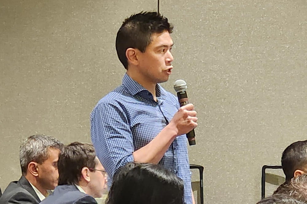 Dr. Jeffrey Hsu of UCLA presenting for basic science community in February 2026 during CSSP.
