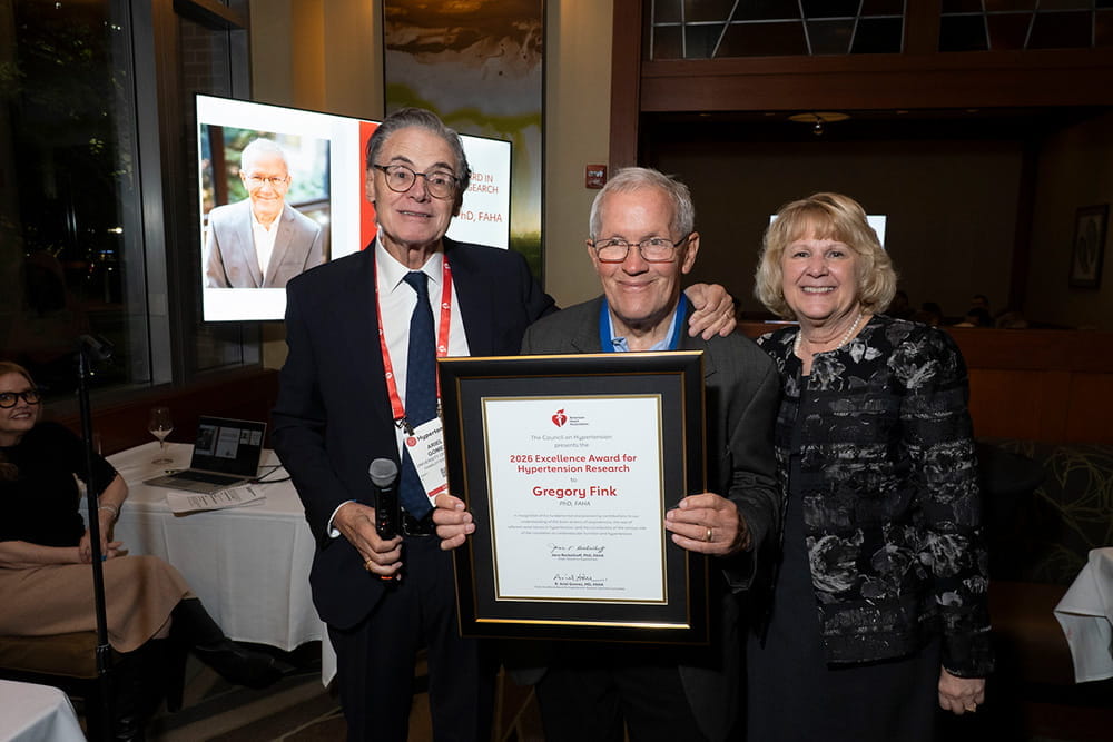 2026 Excellence Award for Hypertension Research recipient, Gregory Fink, Ph.D., FAHA, at Hypertension 2026 in Arlington, Virginia.