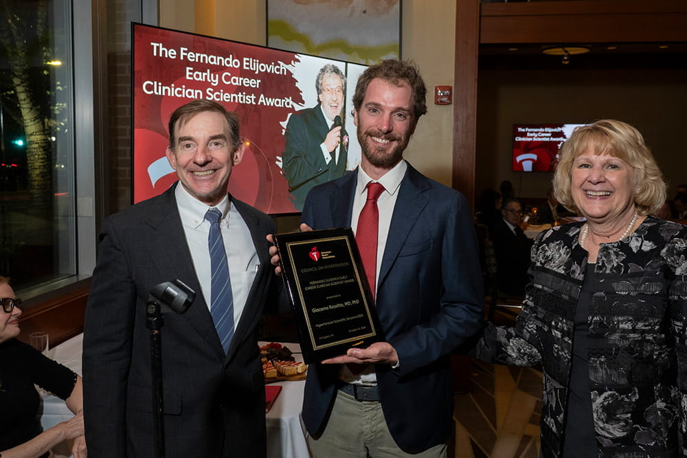 Fernando Elijovich Early Career Clinician Scientist Awardee, Giacomo Rossito, MD, Ph.D., at Hypertension 2026 in Arlington, Virginia.