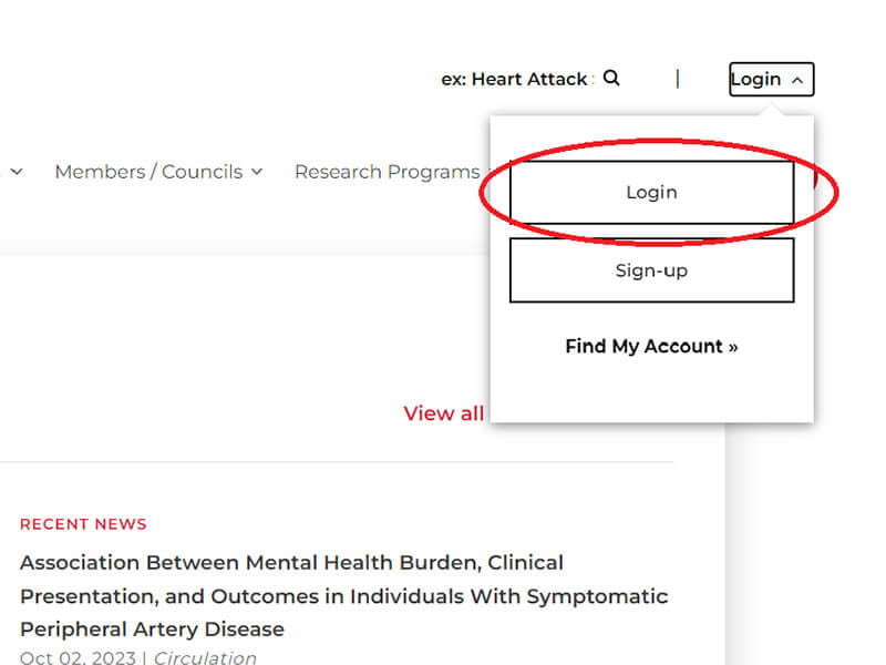 Click on Login and Login circled image