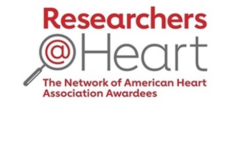 Graphic treatment for the program, which reads Researchers at Heart: the network of American Heart Association awardees