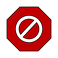 Red octagon with the universal No symbol