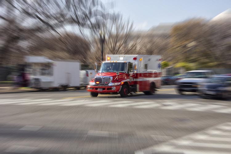Speeding ambulance