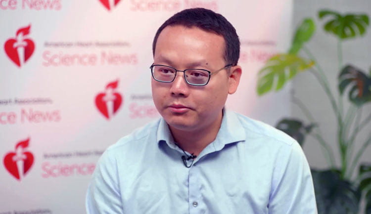 A still frame from a video interview of Shijie Liu, PhD.