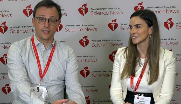 A stillframe from a video about the gut microbiome's role in hypertension. Nicola Wilck interviews Francine Marques, PhD.