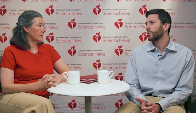 A still frame from a video discussing renal denervation science at Hypertension 2026.