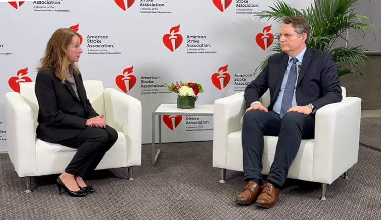 A still frame from a video explaining the results of the PRESTIGE-AF trial presented at ISC25.