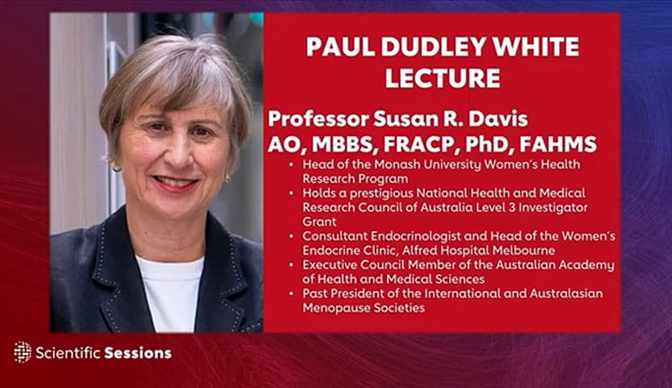 A still frame about the Paul Dudley White Lecture delivered at Scientific Sessions 2025.