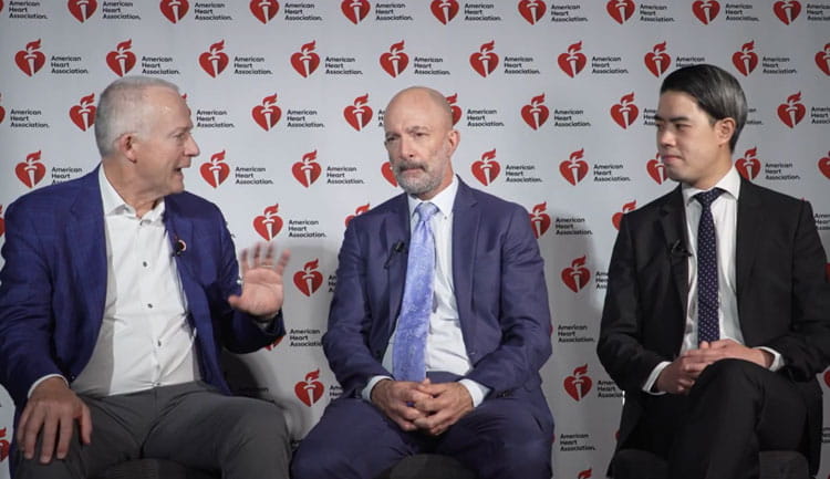 A still frame from a video interview about the DECAF trial.